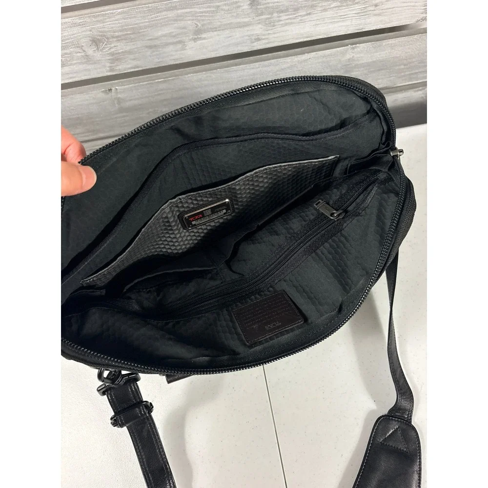 Tumi Alpha Bravo Briefcase Black Ballistic Nylon Leather Trim Laptop Bag
